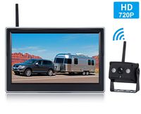 HD 720P Digital Wireless Backup Camera System for RV/Truck/Van/Trailer/Pickup with 5''Monitor High-Speed Observation System Night Vision IP 69K Waterproof Guide Lines On/Off Continuous/Reverse Use