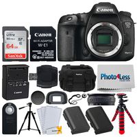 Canon EOS 7D Mark II DSLR Camera Body & W-E1 Wi-Fi Adapter + 64GB Memory Card + Wireless Remote + Photo4Less DC59 Gadget Bag + Quality Tripod + Battery Replacement + Flexible Tripod + Accessories