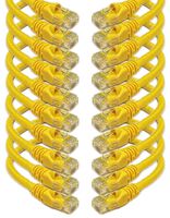 iMBAPrice - Cat6 RJ45 Snagless Ethernet Patch Cable in Yellow Color (7 Feet) - 10 Pack