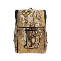 Naanle Vintage Steampunk Cat Print Casual Daypack College Students Multipurpose Backpack Large Travel Hiking Bags Computer Bag for Men Women