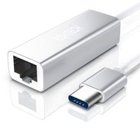 RSHTECH USB C Ethernet Adapter with USB 3.1 Type C to RJ45 LAN Network Adapter Compatible 100Mbps for MacBook Pro 2017, Surface Pro, XPS, Notebook PC and Other USB-C Devices