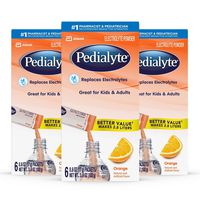Pedialyte Electrolyte Powder, Orange, Electrolyte Hydration Drink, 0.6 oz Powder Packs, 18 Count