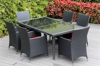 Ohana Collection pn7005-6rd Outdoor Dining Table, Red