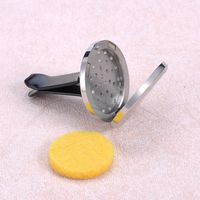 HooAMI Car Air Freshener Aromatherapy Essential Oil Diffuser - Stainless Steel Locket,11 Refill Pads (Silver Diamond)