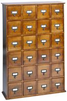 Darby Home Co Multimedia Storage Cabinet Library Card Catalog Sewing Apothecary Craft Organizer Wood (Walnut)