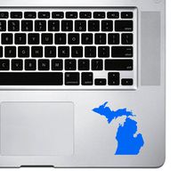 StickAny Palm Series Michigan MI Sticker for MacBook Pro, Chromebook, and Laptops (Blue)