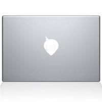The Decal Guru 2054-MAC-13P-W Afro Apple Logo Decal Vinyl Sticker, White, 13" MacBook Pro (2015 & Older)