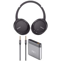 Sony WH-CH700N Wireless Noise Canceling Headphones (Black) with FiiO A1 Silver Portable Amp Bundle