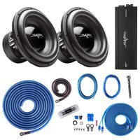 Skar Audio (2) EVL-12 D4 5, 000 Watt Max Power 12" Subwoofers with RP-2000.1D Monoblock Sub Amplifier + 1/0 Gauge Amp Kit