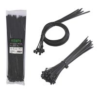 HISMPS Multi-Purpose Cable Zip Ties With Self-Locking in black,16Inch 100Pcs,Indoor and Outdoor UV Resistant
