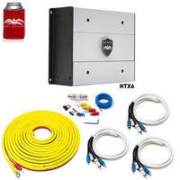Wet Sounds HTX6 Package: 900 watt 6-Channel Amplifier & Stinger 7-Meter 4-Gauge Amplifier Wiring Kit w/RCAs