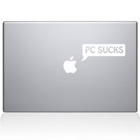 The Decal Guru PC Sucks Speech Bubble MacBook Decal Vinyl Sticker - 15" MacBook Pro (2016 & Newer) - White (1145-MAC-15X-W)