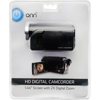 ONN HD Camcorder Video Camera With 1.44-inch Screen, 2X Digital Zoom, 720p HD (Up To 1280 x 720 Resolution). Includes Video Editing Software. Records Video To SD Memory. Model ONA17CA010.
