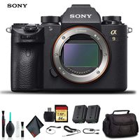 Sony Alpha a9 Mirrorless Camera ILCE9/B with Soft Bag, Additional Battery, 64GB Memory Card, Card Reader, Plus Essential Accessories