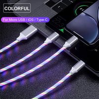 Pleasay Magnetic USB Charging Cable Streamer Data Line 3 in 1 Data Cable Fast Charging 360 Degree Data Line Creative Colorful Streamer Magnetic Data Line for Android/iOS/Type C Phone