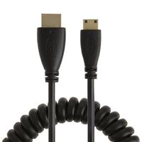 Mini HDMI to HDMI, CableCreation 5 Feet Coiled Mini-HDMI Male to HDMI Male Converter Cable, Support 1080P Full HD, 3D, 1.6M, Black