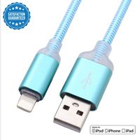 TechNoob LED iPhone Charger, Lightning Cable, iPhone USB Charging Cable 3FT LED Light Color Night Light Glowing High Speed Cord for Apple iPhone, iPad, iPod (Blue)