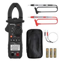 Digital Clamp Meter Meterk 6000 Counts TRUE RMS NCV AC/DC Voltage Auto Range AC Current Clamp Multimeter Capacitance Resistance Frequency Temperature Measure (Black Digital Clamp Meter)