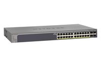 NETGEAR 28-Port Gigabit Ethernet Smart Managed Pro PoE Switch (GS728TP) - with 24 x PoE+ @ 190W, 4 x 1G SFP, Desktop/Rackmount, and ProSAFE Lifetime Protection