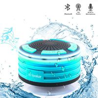 Bluetooth Speaker Waterproof Shower Radios with FM Radio and LED Mood Lights, Portable Wireless Bluetooth Speaker for Car Driving Shower Beach Kitchen Outdoors (Blue)