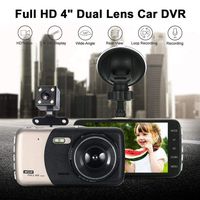 Quaanti Car DVR 4" LCD IPS Dual Lens Car Dash Cam FHD 1080P Dashboard Camera 170 Driving DVR Cam Recorder Dashboard (Gold)