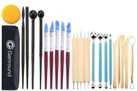 Polymer Clay Tools, Genround 25pcs Modeling Clay Sculpting Tools, 5 Dotting Tools, 5 Rubber Tip Pens, 4 Ball Stylus, 4 Modeling Pottery Tools, 5 Clay Carving Tools, Sponge and Storage Bag