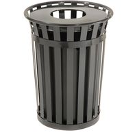 GLOBAL INDUSTRIAL 36 Gallon Outdoor Metal Waste Receptacle, Black