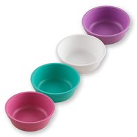 Re-Play Made in The USA 4pk Bowls for Easy Baby, Toddler and Child Feeding -  Bright Pink, White, Purple, Aqua (Sparkle+)