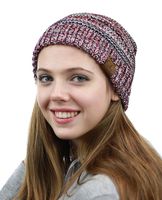 C.C Trendy Warm Chunky Soft Stretch Cable Knit Beanie Skully, Silver/Multi