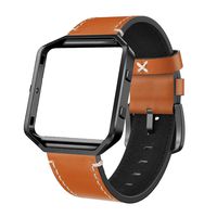 SWEES Leather Bands Compatible with Blaze Smart Watch, Genuine Leather Replacement Band with Metal Frame Small & Large for Women Men, Champagne Gold, Rose Gold, Black, Brown, White, Grey, Beige