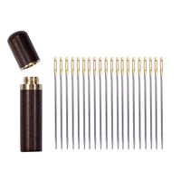 Embroidery Needle Storage - BUTUZE- Versatile Wooden Needle Case with 30 Pieces Sewing Needles -Sewing Supplies for Stitching,Sewing,Embroidery