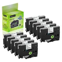 Greencycle 10 PK Compatible for Brother TZ231 TZe231 TZ-231 Label Tape 12mm Black on White Replacement for P-Touch Printers - 12mm Wide 8m Length 1/2