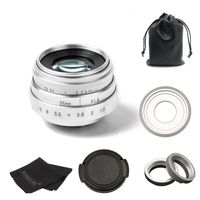 New Silver 35mm F1.6 CCTV C-Mount Lens + C-NEX Lens Adapter Kit for Sony A6000/A5100/a7