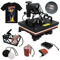 F2C 5 in 1 Professional Digital Transfer Sublimation Swing-Away 360-degree Rotation Heat Press Machine Hat/Mug/Plate/Cap/T-Shirt Multifunction Black
