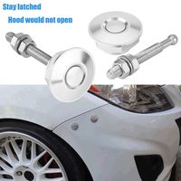 Sparkle-um 1 Pair Universal Quick Release Latch Push Button Low Profile Hood Pins Lock Car Lock Clip Kit 1.25" Quick Latch for Hood Bumper or DIY(Silver)