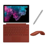 Microsoft Surface Pro 6 2 in 1 PC Tablet 12.3" (2736x1824) Touchscreen, i5-8250U, 8GB RAM, 128GB SSD w/Type Cover, Arc Mouse, Surface Pen, Backlit, Webcam, Fanless, Win 10 - Poppy Red (Renewed)