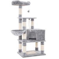 FEANDREA Cat Tree with Scratching Board, Basket Lounger and Large Cave UPCT60H