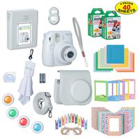 Fujifilm Instax Mini 9 Instant Film Camera Bundle with Over 15 Accessories | 40 Sheets of Instant Film + Mini Nine Leather Case + Photo Album + Lens Filters + Mini Frames + More