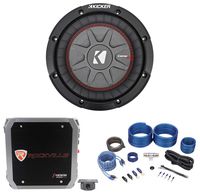 Kicker 43CWRT82 COMPRT8 600w 8" Shallow Car Subwoofer Sub+Mono Amplifier+Amp Kit