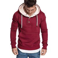 Simayixx Men Hoodies Pullover, Men's Fashion Workout Sweatshirts Plus Size Adjustable Hood Solid Sweater Tops Outerwear