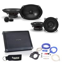 Alpine BBX-F1200 Amplifier S-S69C 6X9 Component Set, S-S50 5.25" Coax Speakers and Wiring Kit