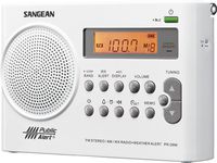 Sangean PR-D9W AM/FM/Weather Alert Rechargeable Portable Radio, FM Stereo/AM/NOAA Weather Band, 7 Preset Weather Channel, Automatic Alert Warns you of Hazardous Condition