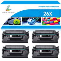 True Image Compatible Toner Cartridge Replacement for HP 26X CF226X 26A CF226A M426fdw Laserjet Pro M402n M402dn MFP M426fdn M426dw M426 M402 M402d M402dw Printer Ink High Yield (Black, 4-Pack)