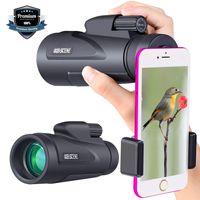 Monocular Telescope High Powered BAK4 Prism 12X50-Waterproof Fog-Proof with Smartphone Adapter & Tripod for Cell Phone for Bird Watching, Hiking (12x50)