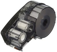 Brady M21-500-595-BR Cartridge, B595 Vinyl Indoor/Outdoor Material, 0.5" W x 21' L, White on Brown