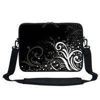 Meffort Inc 13 13.3 Inch Neoprene Laptop/Ultrabook/Chromebook Bag Carrying Sleeve with Hidden Handle and Adjustable Shoulder Strap (Flower Swirl Design)