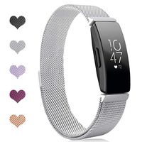 Intoval Metal Mesh Stainless Steel Magnetic Wrist Band Compatible with Fitbit Inspire HR and Fitbit Inspire Fitness Trackers for Men and Women.