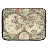 Business Briefcase Laptop Sleeve Ancient-world-map-from-1689 Case Cover Handbag For 13 Inch Macbook Pro Air Lenovo Hp Samsung Sony