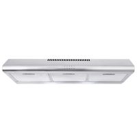 Cosmo 5MU36 36-in Under-Cabinet Range-Hood 200-CFM | Ducted / Ductless Convertible Top / Rear Duct , Slim Kitchen Stove Vent with LED Lights, 3 Exhaust Fan Speeds, Reusable Filters (Stainless Steel)