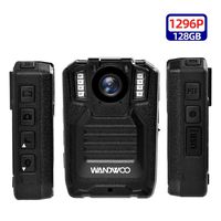 1296P Body Camera for Law Enforcement, Wandwoo Police Camera with 128GB Memory Infrared Night Vision Wide Angle IP66 Waterproof Photo Video Audio Recorder 2inch Display for Law Enforcement Police
